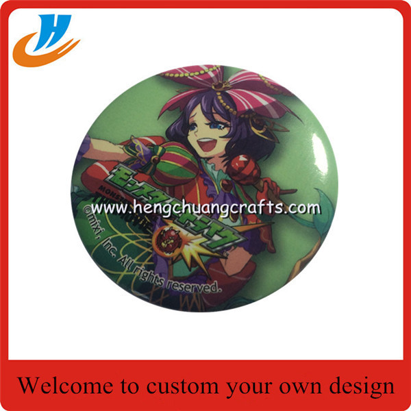 Wholesale cheap tin button badge,60mm metal tin pin badge with custom