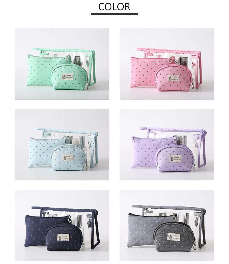Wholesale Custom Print Logo Makeup Travel Toiletry Bags 3 Set