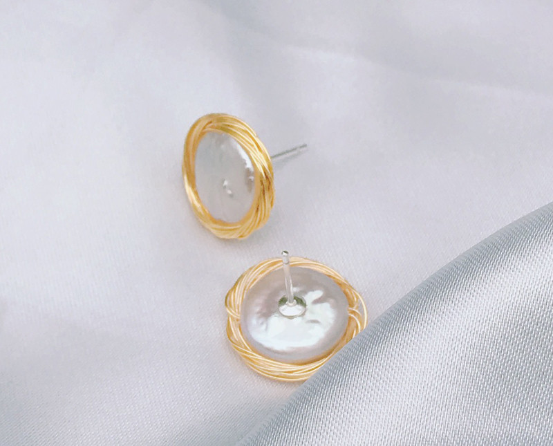 Natural Pearl Necklaces Charmming Korean Fashion Pearl Earrings For Women Hoop Round Earring Jewelry