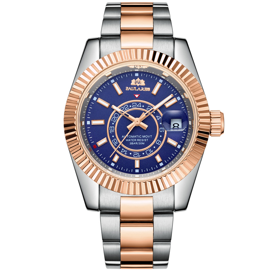 Mechanical Watches Fashion Belt and steel band Men's wristwatch 2