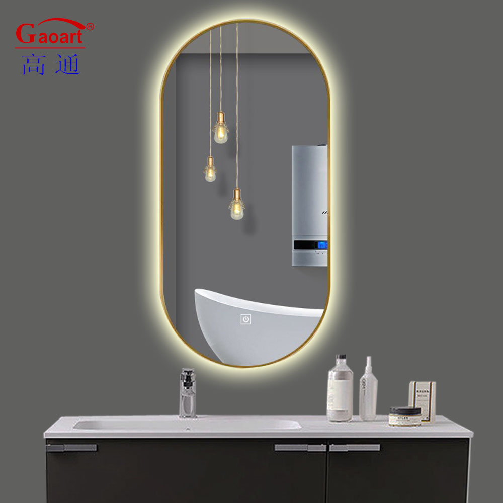 Modern Smart Bathroom with Illuminated Round LED Light and Portable Full Size Sticker