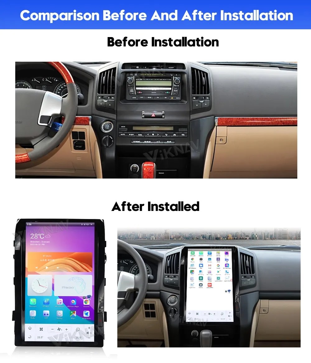 16 Inch Android Auto Stereo For 2010-2013 Toyota Cruiser 128G Navigation GPS Multimedia Player Wireless Carplay 4G