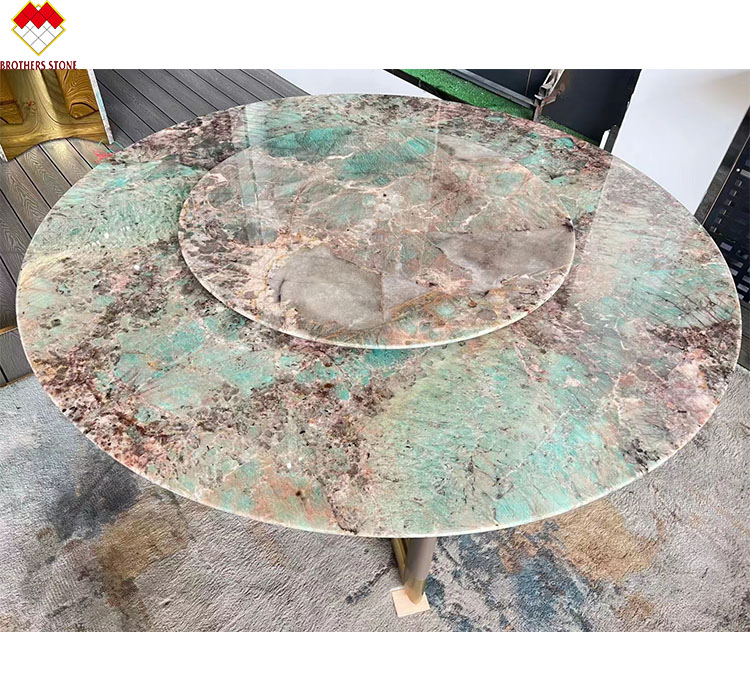 Big Slab Multicolor verde guatemala Green Marble Dinner Table Coffee Table For Villa