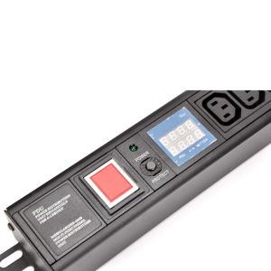 14 Way IEC Type PDU Extension Socket With On/Off Switch Powermeter
