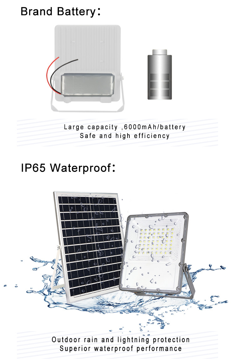 Die Casting Aluminum LED Soalr Powered Flood Ligtht High Efficiency 170lm/W EMC
