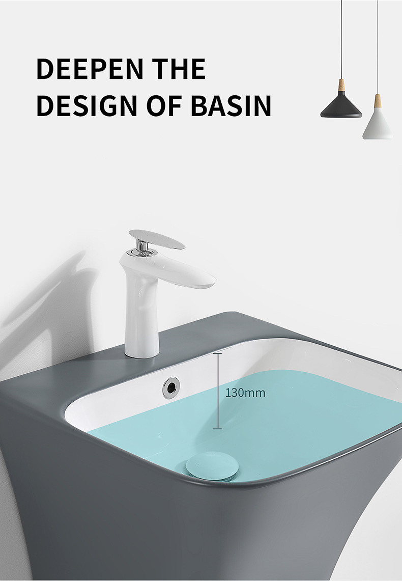 Bathroom Pedestal Sanitary Ware Basin 12L Free Standing Wash Basin
