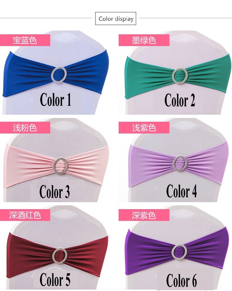 Coloured Spandex Sash Universal Lycra Chair Sash For Wedding party Decoration Lycra Band Bow Tie Band