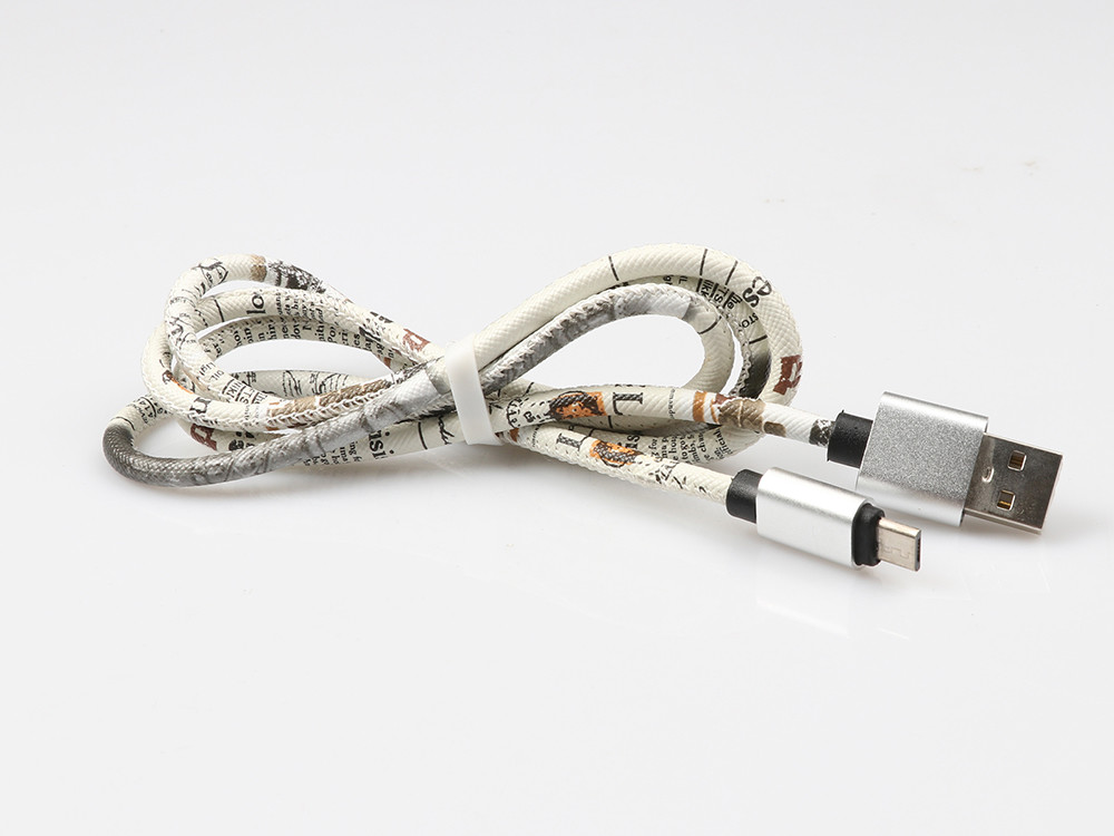 Leather Plait 1M USB Extension Cord For Smartphone Sync Data Charging Red Green