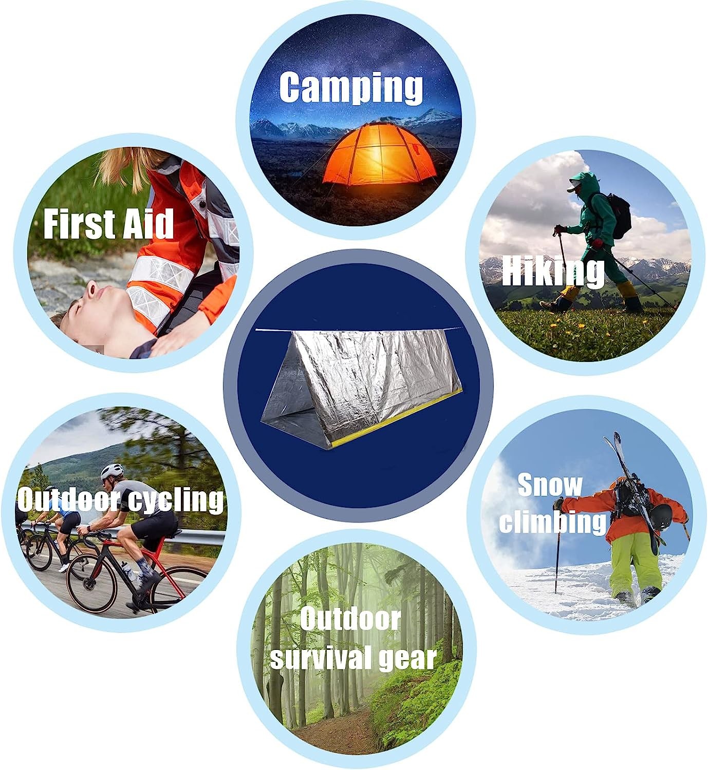 Emergency Tent, 2 Person Tube Tent Survival Shelter Paracord, Stakes, Whistle Ultralight Survival Tent Emergency