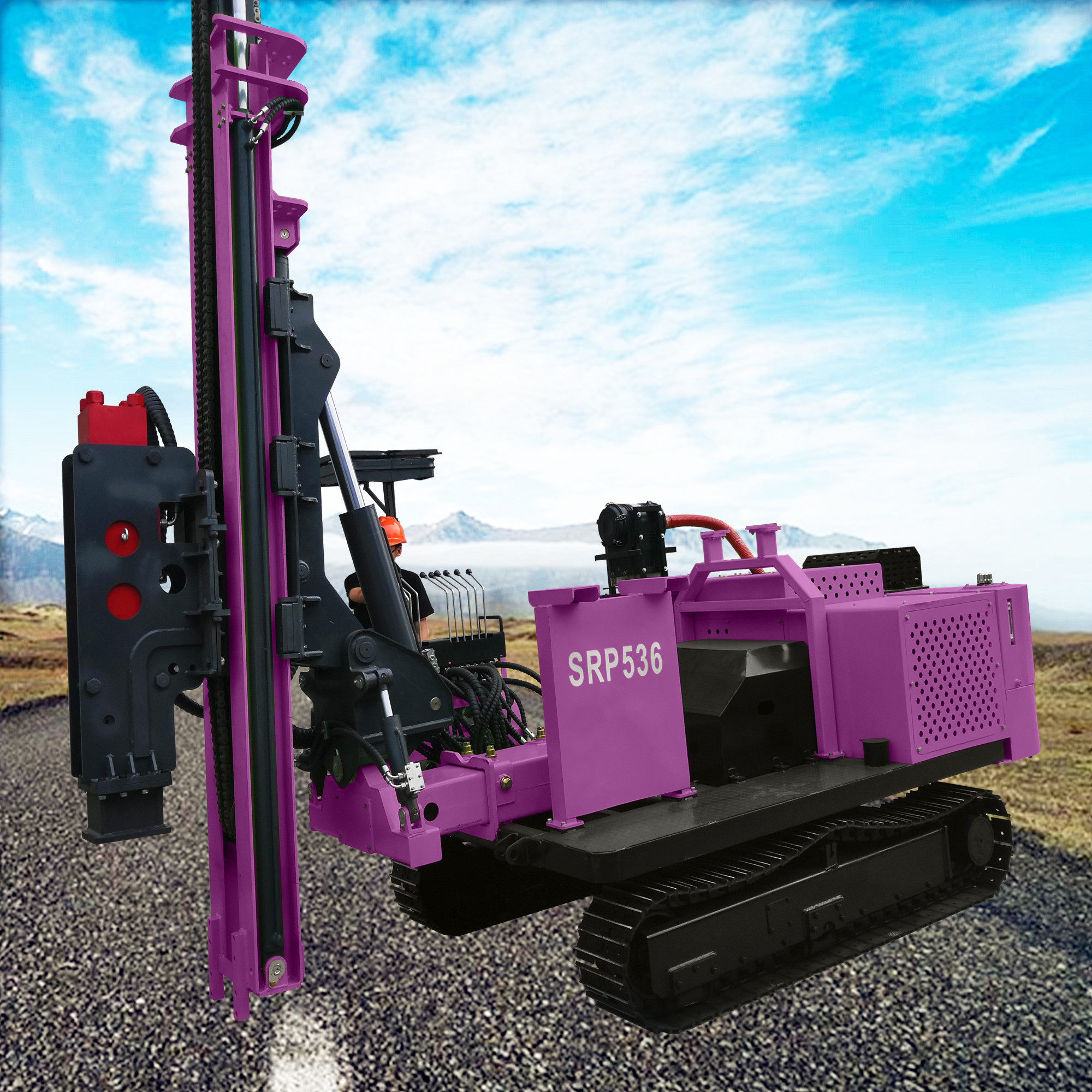 Hydraulic Pile Driver Rotation Angle 360 Degree Screw Pile Drilling Machinery Solar Photovoltaic Pile Driver Machine