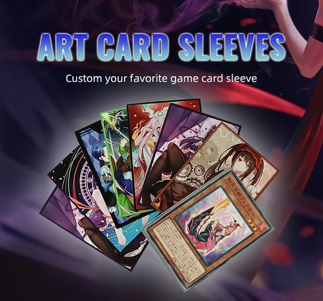 Custom Holographic Art Printing Card Sleeves Tcg Cartoon Card Sleeve MTG Yugioh Size Cute Anime Girl Card Sleeves