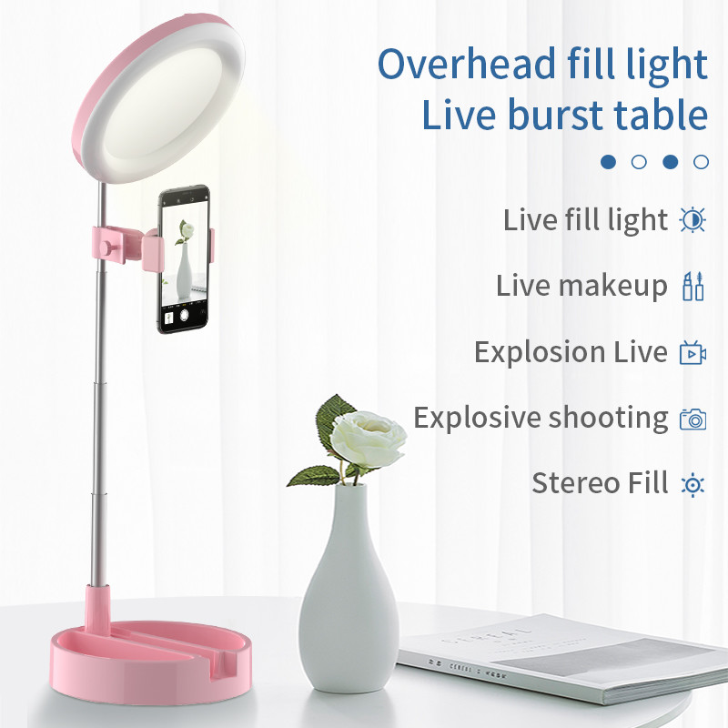 180 Degree 6000K Makeup Ring Light With Phone Holder