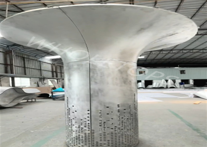 Pattern Cut Hyperbolic Aluminum Column for Subway station