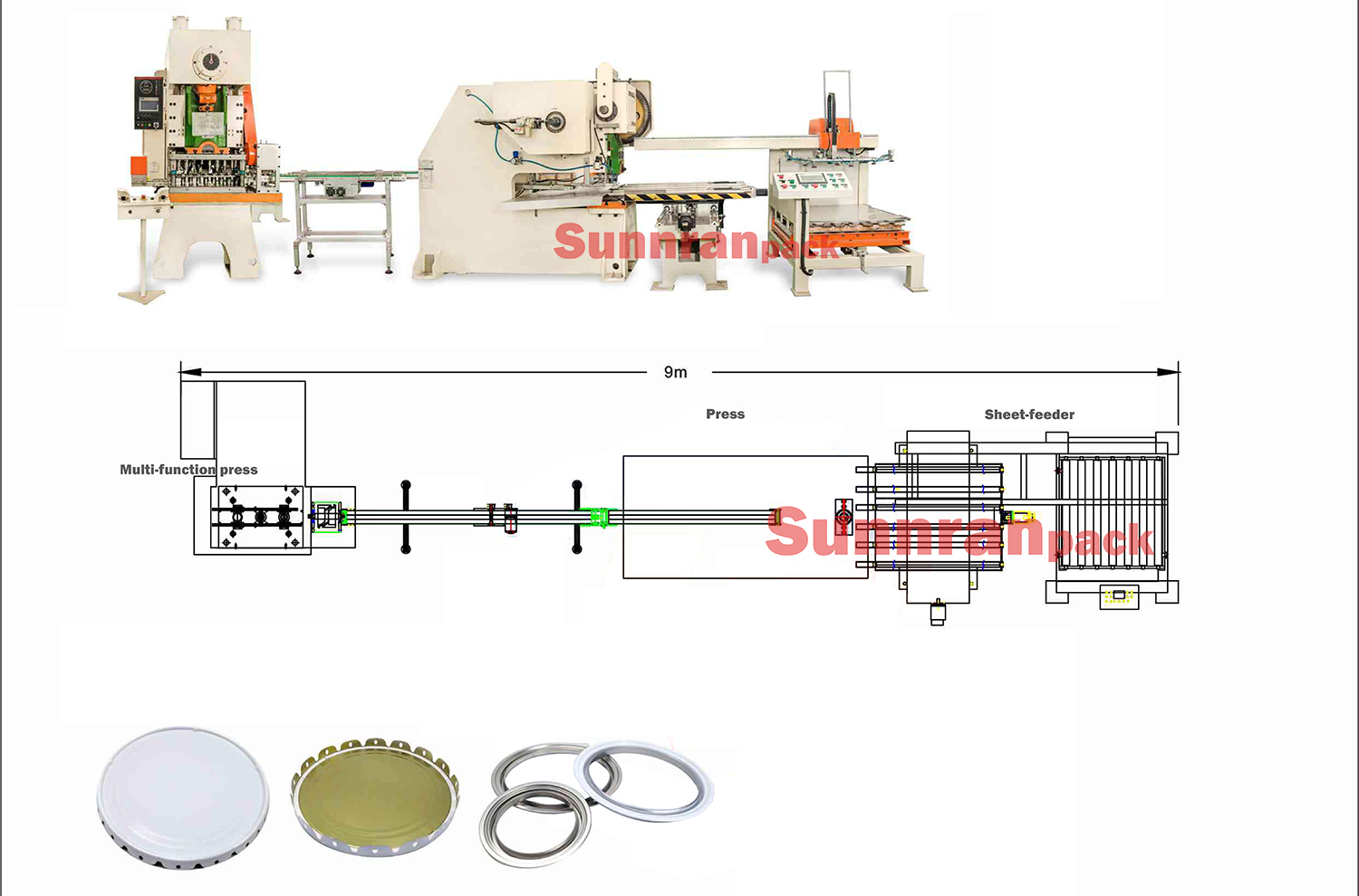 Paint Can Bottom Making Machine Automatic 300 Pcs / Min