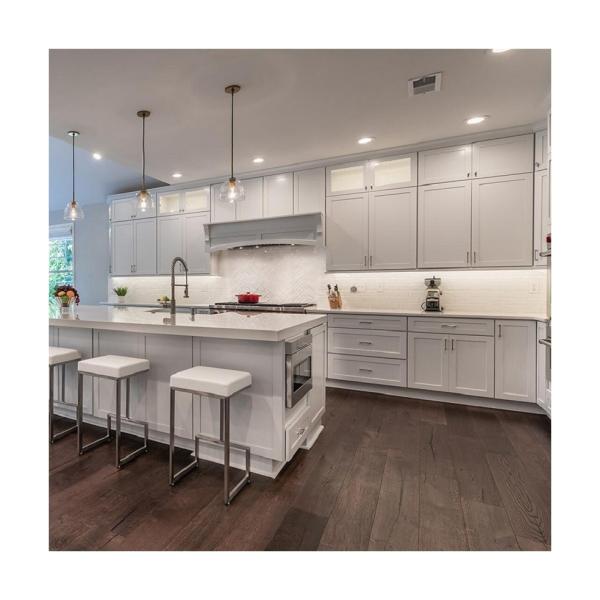 Custom Size Waterproof Smart Wood Kitchen Cabinets with Sink Fireproof Shaker