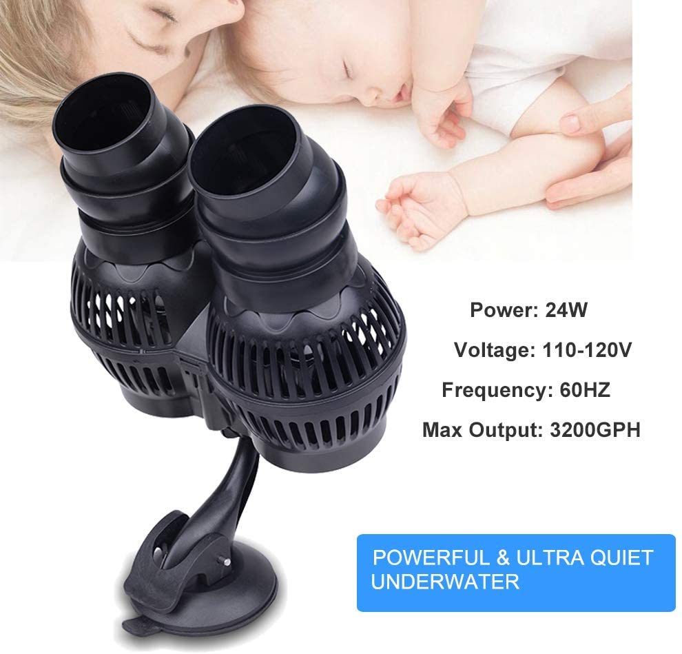 Rotatable Double Head Hygger 24W Aquarium Wave Maker