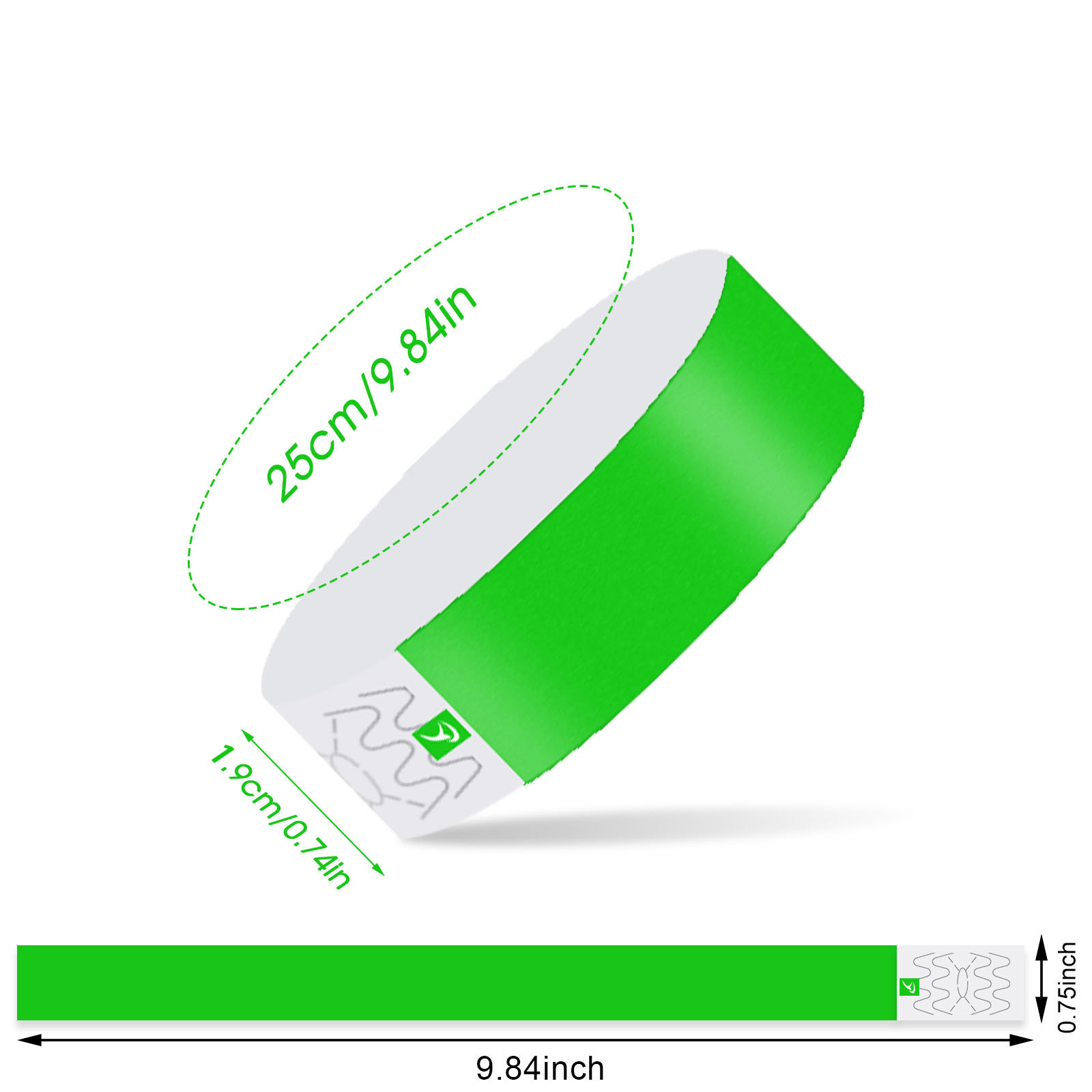 Full Color Printing Adjustable Tyvek Paper Wristbands for Improved Event Security Sequential Numbering Barcoding Included