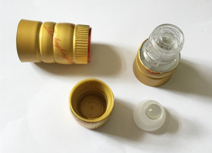 33mmx53mm Aluminum Plastic Whisky Bottle Caps Liquor Bottle Tops SGS