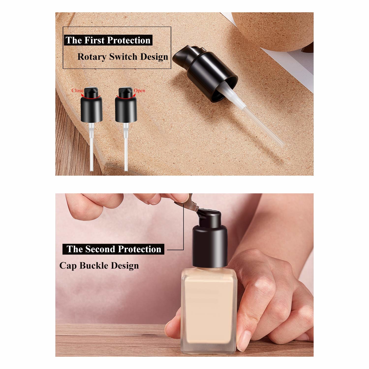 Reusable Cosmetic Pump Dispenser Recyclable BPA Free Eco Friendly