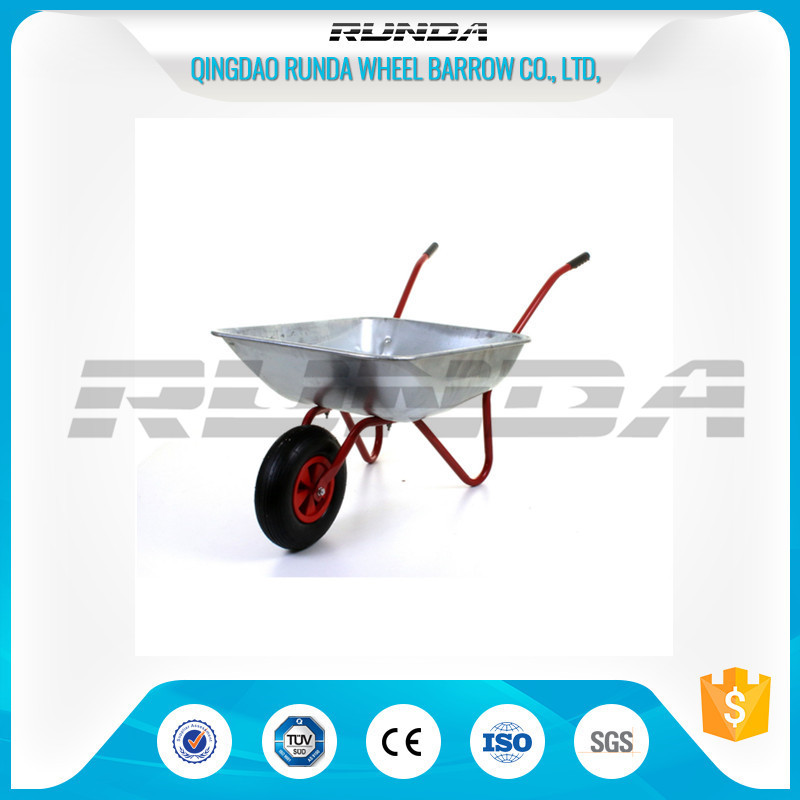 Easy Pulling Steel Handle Wheelbarrow 50L Water Capacity 0.5mm Tray Thickness