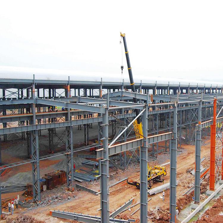 Wire Mesh Roof Steel Frame Warehouse , Welded Industrial Steel Buildings