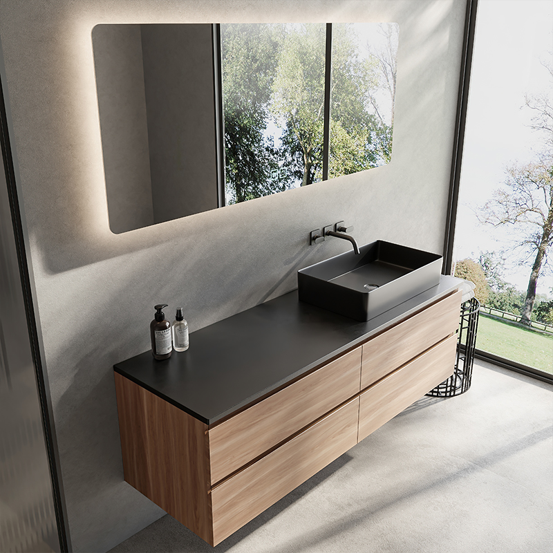 Modern Style Floating Bathroom Vanity with Simple White Finish and Waterproof Plywood