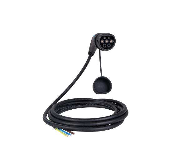 Tethered IEC 62196 standards electric vehicle charging cable 32A 480V 22kW for
