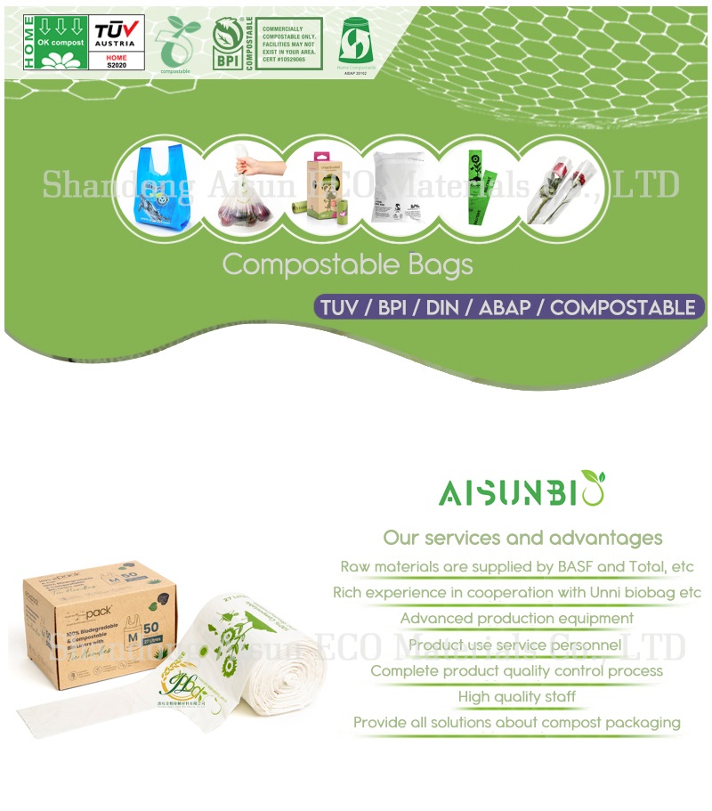 Home Plastic Compostable Bin Liners Bags 30L En13432 Certified