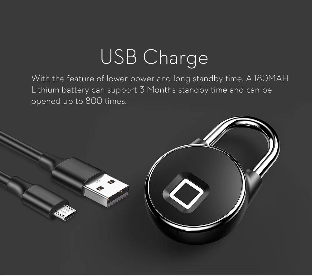 Fingerprint Padlock Waterproof Wifi APP Control Padlock Small Figerprint Lock