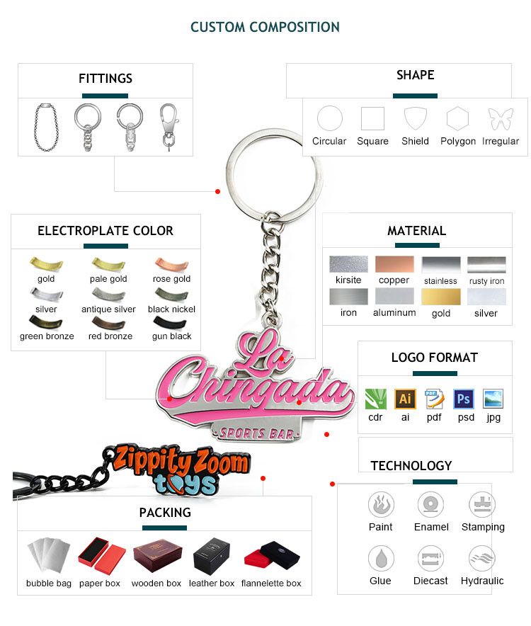 Custom Metal Enamel Keychain Engraving Key Chains Small Keychain Rings