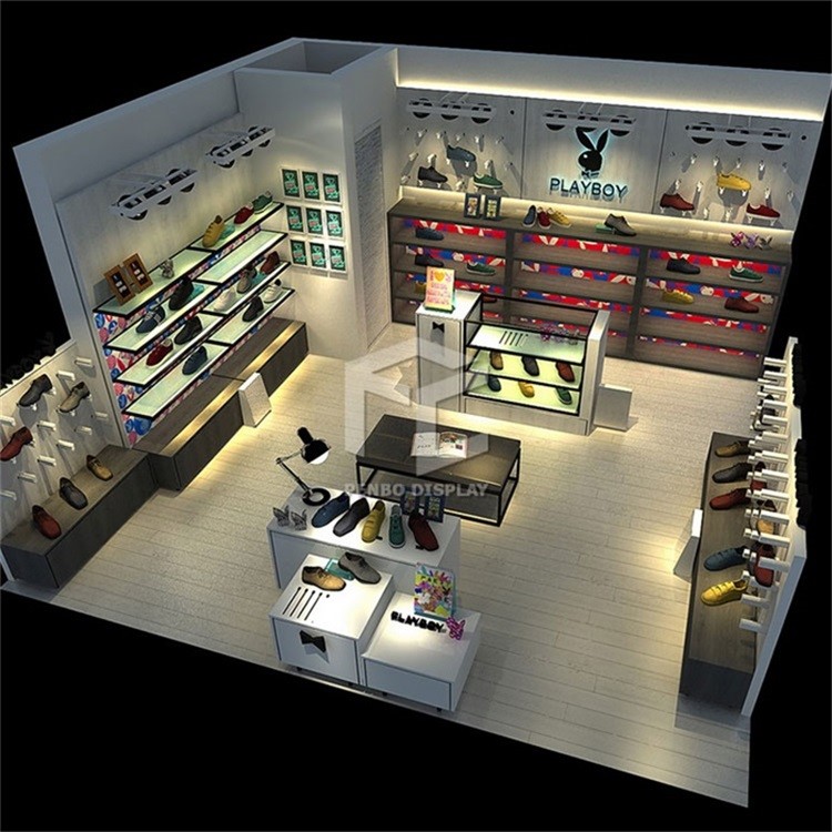 Plywood OEM Footwear Display Rack For Shoes Marble Stone