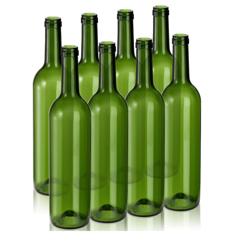 Green Wine Glass Bottles with Rubber Stopper Sealing Type Acceptable Customer's Logo