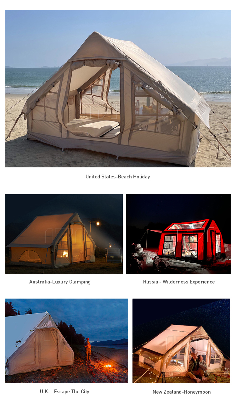 Air Family Inflatable Camping Tent Canvas Customized Luxury Polyester