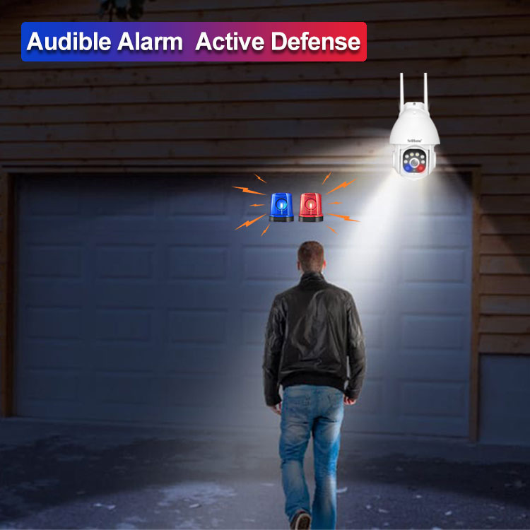 Color Night Vision Waterproof Security Camera Systems Wireless Outdoor Sound And Light Alarm Ip Camera 3mp
