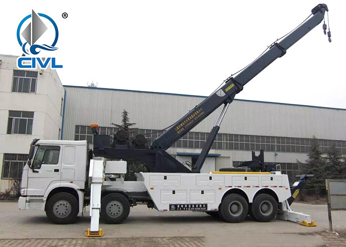 White 30 Ton Wrecker Tow Truck Howo Obstacle Tractor Truck-30ton