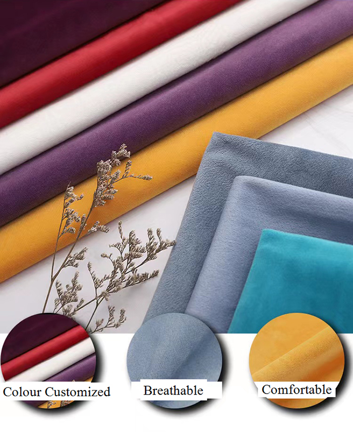 Home Textile Holland Velvet Fabric 100% Polyester Sofa Velvet Upholstery Fabric