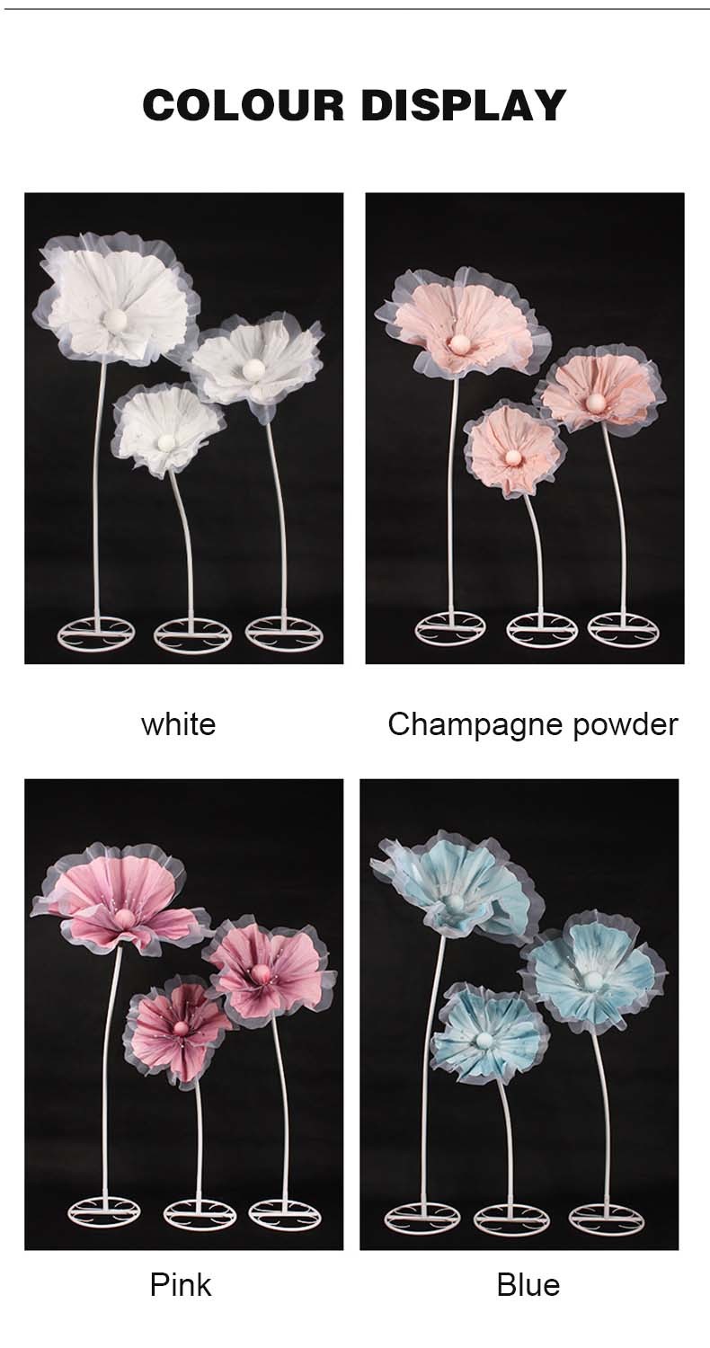 True Silk Screen Pink Foam Paper Flower for Wedding Decoration at Stage Backdrop