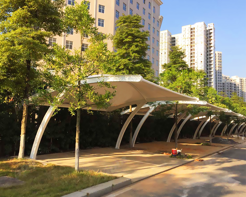 Steel Frame Metal Pergola for Car Port Parking White Powder Coating and Heat Treated