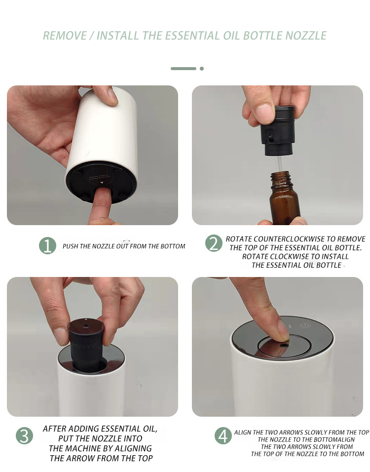 HOMEFISH Waterless Car Aroma Diffuser Nebulizer With Smart Touch Screen