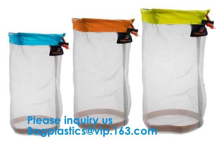 Premium Nylon Beach Laundry Mesh Drawstring Bag Nylon Mesh Gift Bag/Small Drawstring Mesh Bag Bagease Bagplastics