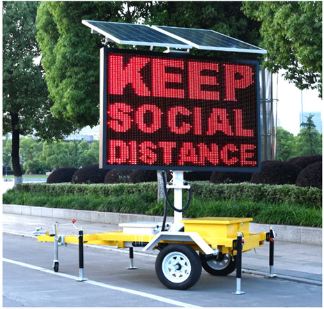 Portable P10 RGB SMD VMS Trailer Signs Mobile Led Screen Trailer