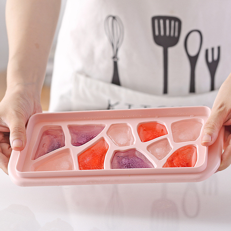 Ice Cube Trays 4 Pack, 56 Pcs Silicone Ice Cubes Tray Maker With Spill-Resistant Removable Lid, Easy Release & Pop Out, LFGB And BPA Free, Stackable