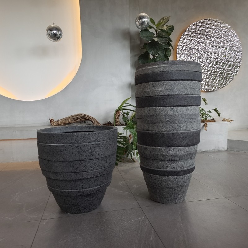 Tall Large Resin FRP Fiberglass Flower Pots Logo Customized