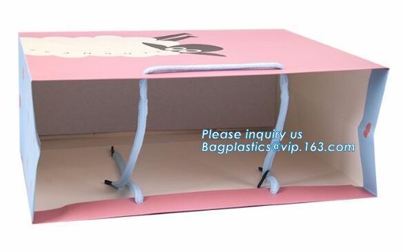 Cheap Customized Pink Printed Paper Shopping Bag For Clothing and Gift,Recycled Luxury Paper Bags & Retail Carrier Bags