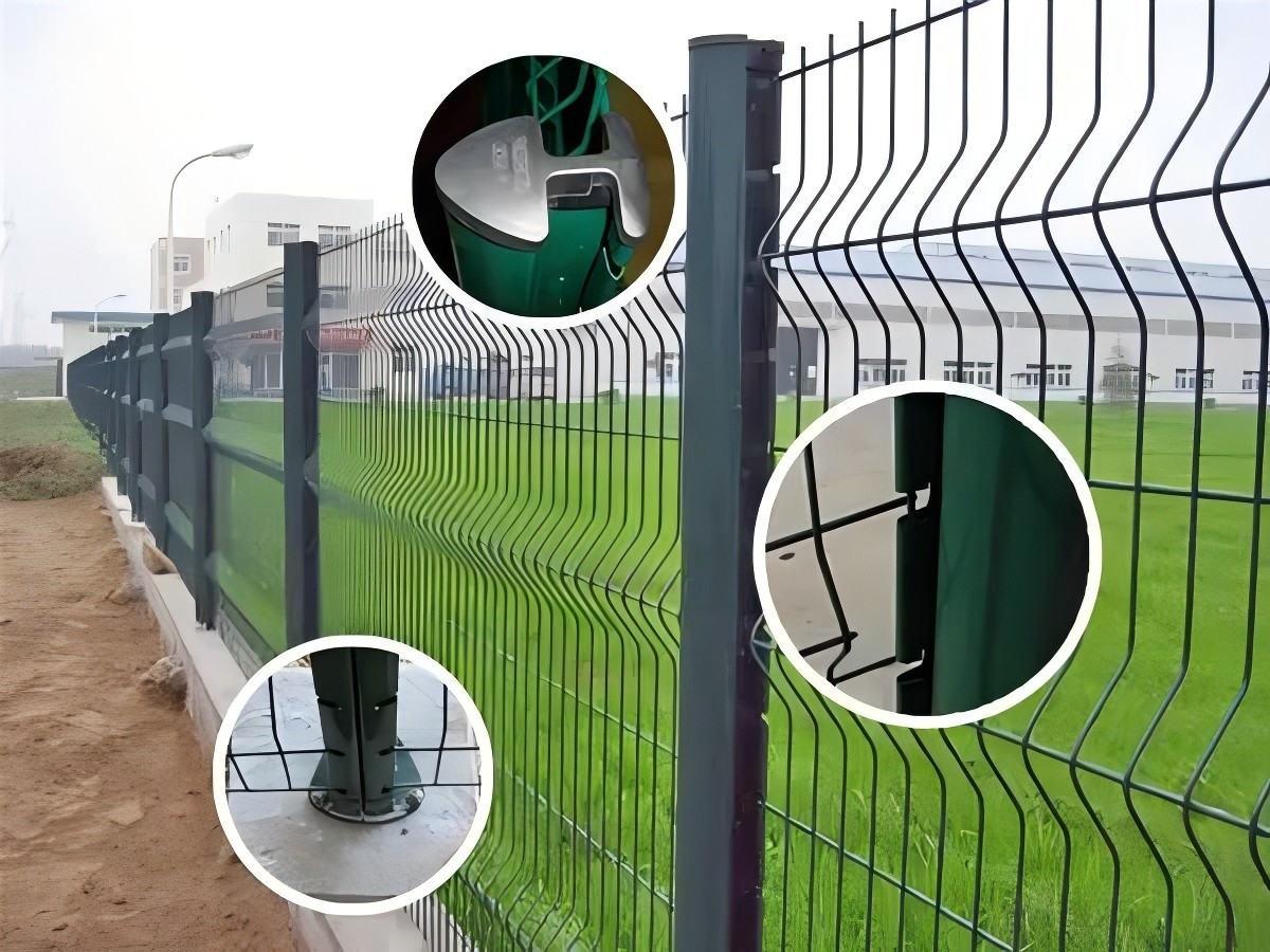 Low Carbon Steel 3d Curve Mesh Fence Security Fence With 1.5mm-3.0mm Thickness Post