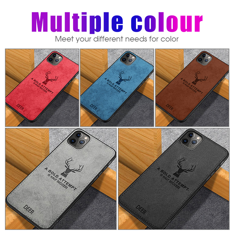 BROWN PU Elk Leather Phone Case Cover For IPhone HUAWEI SAMSUNG Scratch-proof Function