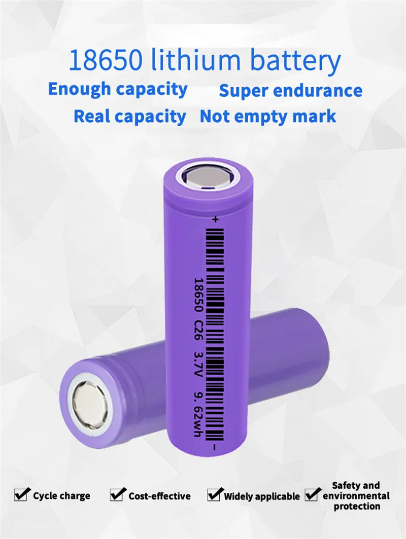 LiFePO4 Lithium Battery Custom 18650 Battery 2600mah 3000mah 3600mah 3.7V Rechargeable Lithium ion 18650 Battery Cell