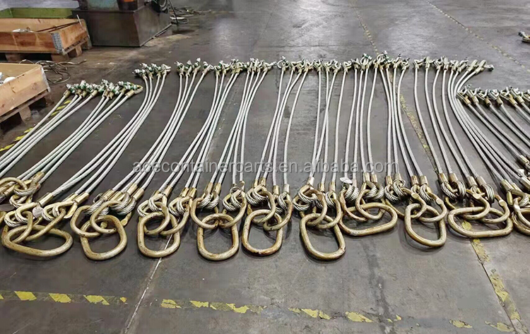 DNV 2.7-1 Standard Steel Wire Rope Sling 5 Legs Lifting Eye Type Reversed Eye for Offshore Container Sale