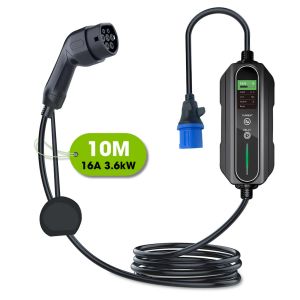 China 110-240V AC Portable EV Charger Type 2 To CEE Blue Plug 6A To 16A Variable on sale