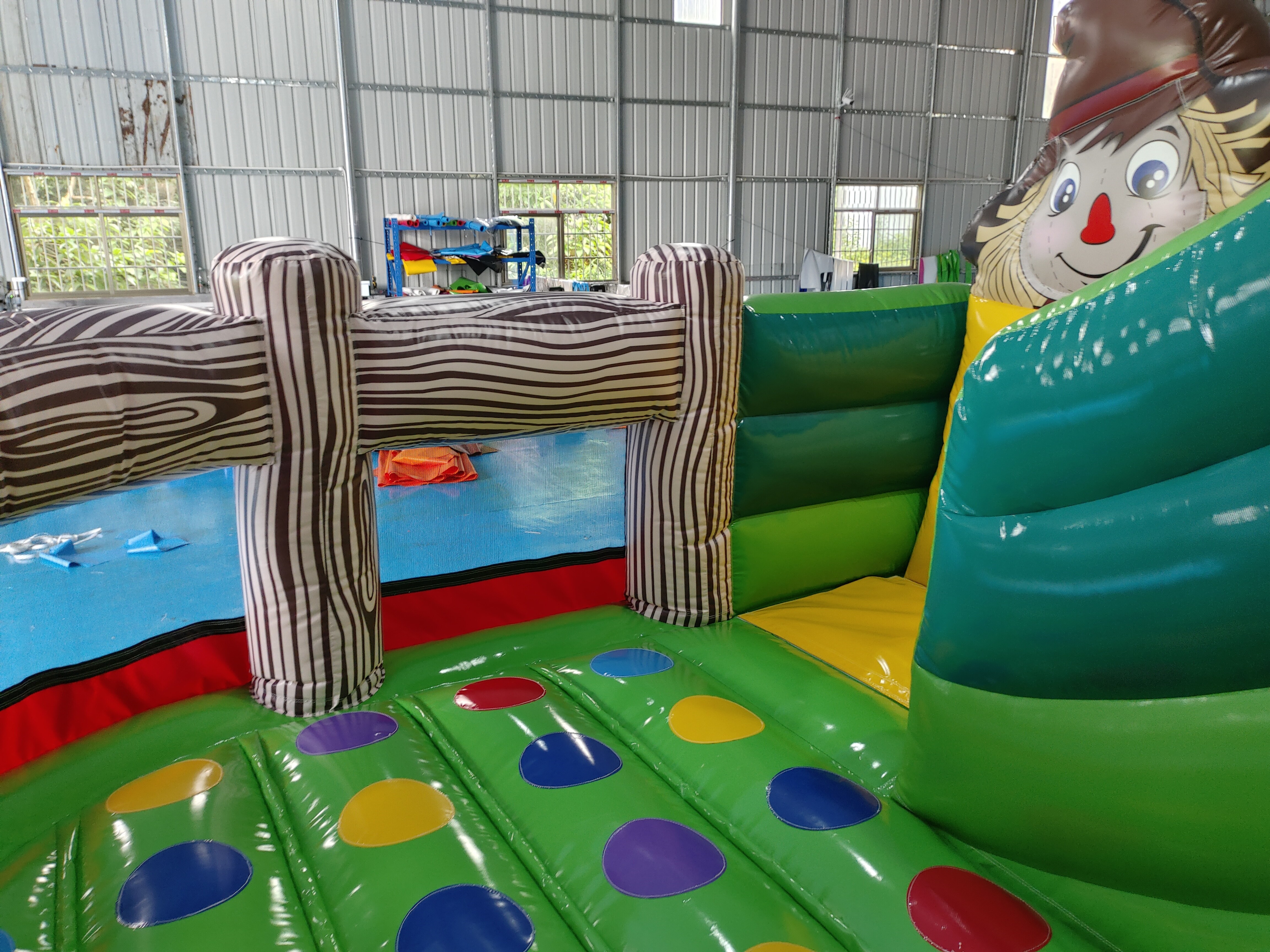 Digital Printing Inflatable Combo Funny Infant Playground Corn Farm Theme Inflatable Bouncy House With Slide For Kids